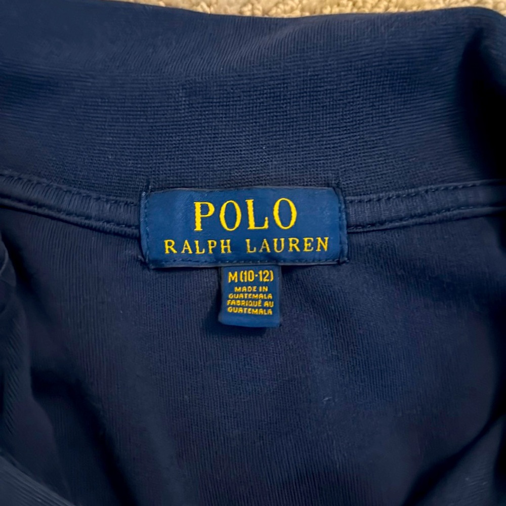Kids size 10-12 Polo Ralph Lauren quarter zippe long sleeve fleece jacket